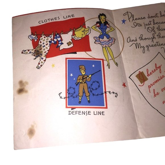 "It's the SAME OLD LINE, Been So Busy!" Cute Retro Greeting Card - Mid-Century - Picture 3 of 5